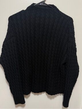 Philosophy Black Cable Turtleneck Sweater